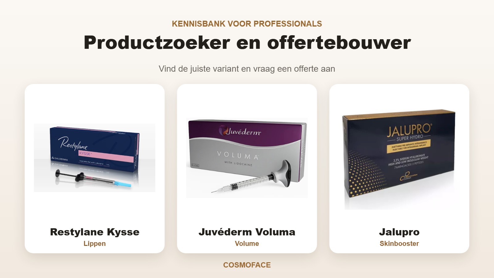 Productzoeker en offertebouwer voor klinieken