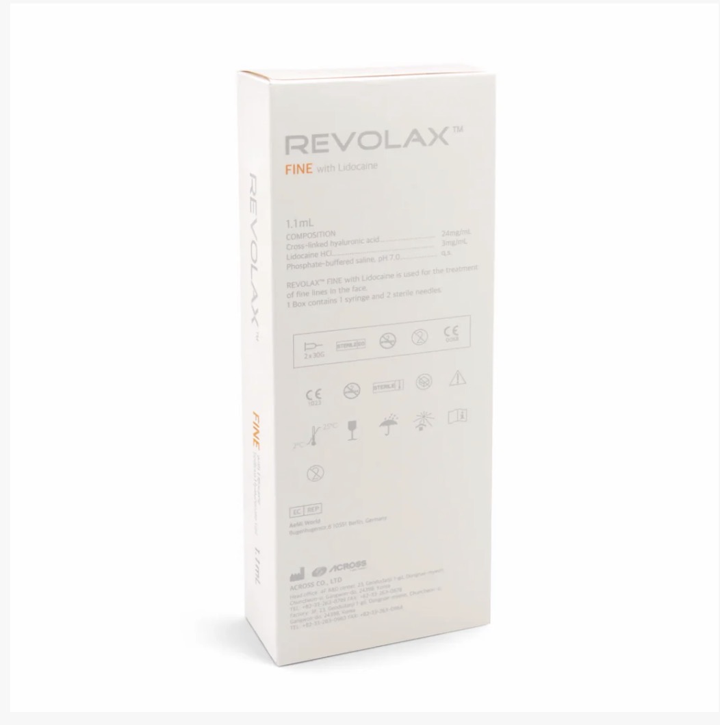 Revolax Fine 1.1ml hyaluronzuur filler voor fijne lijntjes en subtiele huidcorrectie bij professionele cosmetische behandelingen verkrijgbaar bij Cosmoface webshop